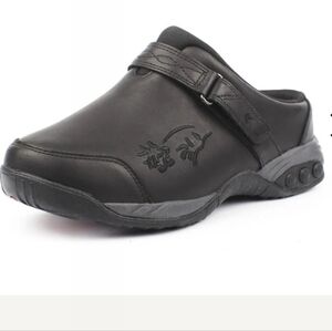 Therafit Austin Women's Black Leather Slip-on Clogs Sz38EU/7.5/8US